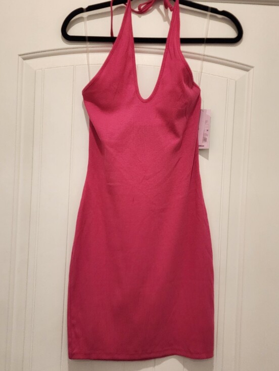 wild fable Dresses & Skirts - Pink Convertible Halter Neck Bodycon Dress Wild Fable Barbie Bubblegum Nwt